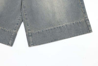 American-style Retro Cat Beard Washed Distressed Design Shorts