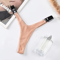 Thin-strapped Seamless Cotton Low-rise Thong