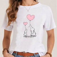 Women's Fashionable Simple Printed Short-sleeved T-shirt