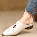 Women's Slip-on Slippers With Hand-stitched Pattern Made From First-layer Sheepskin