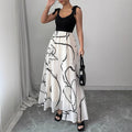 Fashionable Elegant Women's New Printed Women's Long Wild Skirt