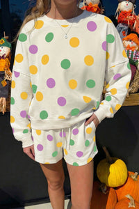 Multicolour Polka Dot Print Drop Sh