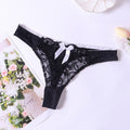 Lace Thong Women's Perspective Low Waist Cotton Briefs
