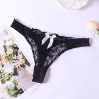 Lace Thong Women's Perspective Low Waist Cotton Briefs