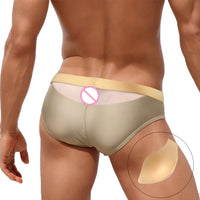 Back Mesh Cup Men's Swimming Trunks Low Waist Sexy Hot Springs Triangle