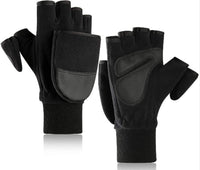 Warm Half Finger Clamshell Sports Riding Touch Screen Non-slip Polar Fleece Gloves