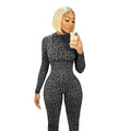 Printed Hip-lifting Long-sleeved Jumpsuit