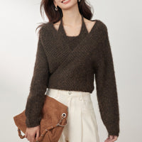 Winter New Lazy Wind Design Sense Loose Cropped Sweater
