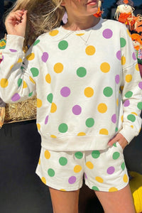Multicolour Polka Dot Print Drop Sh