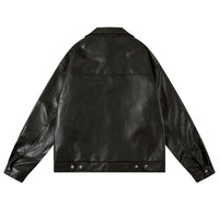 Lapel PU Leather Coat Men's Spring And Autumn
