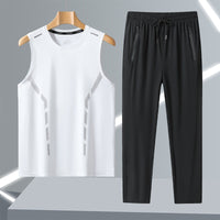 Men's Fashionable Breathable Crew-Neck Sleeveless Vest Set