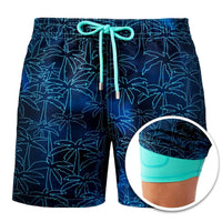 European And American Shorts Men's Beach Sports Pants Printed Double Shorts