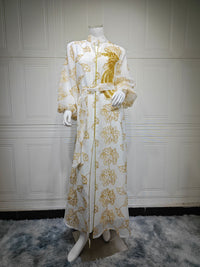 Women's Fashion Floral Print Long Sleeve Dress
