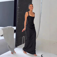 Elegant Strapless Long White Slip Dress For Women