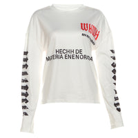 Womens Retro Gothic-Style Trendy Personalized Long-Sleeve T-Shirt With Letter Print