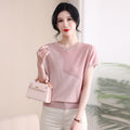 Knitted Western-style Short-sleeve T-shirt For Middle-aged And Elderly Elegant