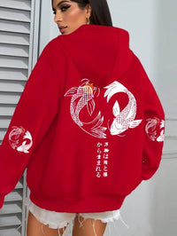 Harajuku Illustration-Print Womens Japanese Mallow Sweatshirt