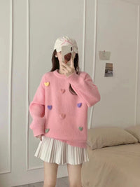 Loose And Lazy Style Sweet Knitted Sweater Pullover Autumn And Winter New