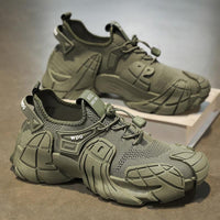 Fly Woven Mesh Breathable Sports Men Trendy All-match Thick Bottom Work Shoes