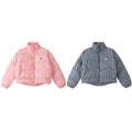 American Retro Trendy Simple Plaid Stand Collar Niche Casual Warm Cotton Coat