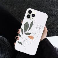 Compatible with Apple , Simple Line Face Phone Protective Cover Light
