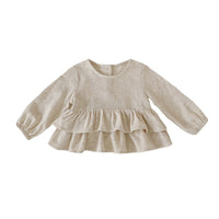 Ruffle Cotton And Linen Shirt Floral PP Pants