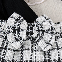 Fashion Personality Sunken Stripe Bow Girl Suit