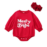 Christmas Alphabet Print Panel Sleeve Long Sleeve Set
