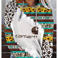 Letter-print Long-sleeve Hooded Pullover Casual Sweatshirt