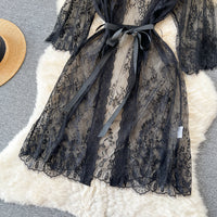Fashion Women's Mesh Lace Nightdress Cardigan