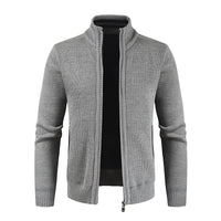 Autumn New Men's Cardigan Coat Casual Stand Collar Solid Color Men's Knitwear