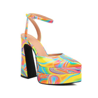 Women's High Heels Foreign Trade Leopard Color Waterproof Platform Pointed
