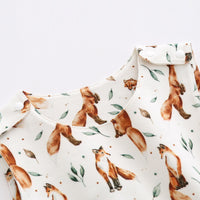 Fashionable And Beautiful Fox Print Baby Jumpsuit