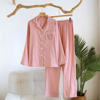Womens Long-sleeve Long-pants Loungewear Set Suitable For Wearing Outside