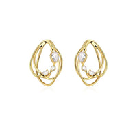 European And American Niche Metallic Design Stereo Irregular Earrings