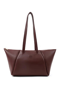 Brown Faux Leather Single Compartment Zipper Hand Shoulder Crossbody Bag