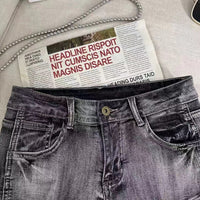 Low Waist Retro Washed Denim Shorts For Women