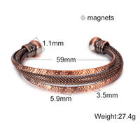 Retro Red Copper Fashionable All-Match Hollow Open Womens Bracelet