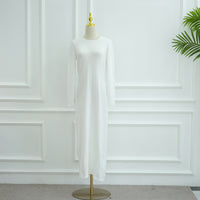 Middle Eastern-style Cozy And Chic Knit Hollow-out Dress