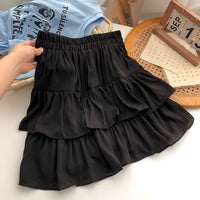 Women's Solid Color Versatile Fashion Ruffle Hem Skirt