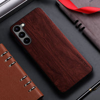 Applicable To Plus Simple Interlaced Wood Grain Phone Case