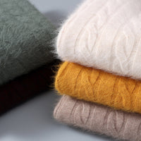 Men's Round Neck Pullover Thickened Mink Sweater Loose Casual Solid Color Knitted Base Cardigan
