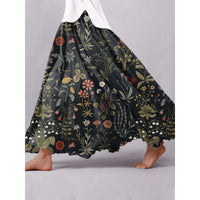 Springautumn 3D Digital-printed Midi A-line Skirt