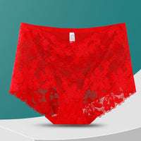 High Waist Hollow-out Lace Flower Underwear Belly Contracting Hip Lifting Cotton Bottom Fat