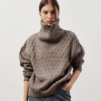Women's High-neck Half Zip Sweater