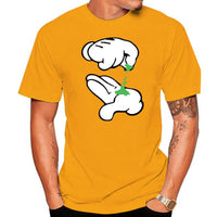 Men's Fashion Hand Kneaded Weed Print T-Shirt