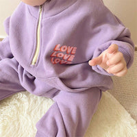 Spring New Children's Love Letter Sweater Pants Leisure Suit