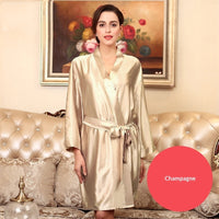 Simple Casual Ice Silk Nightgown Women's Loungewear