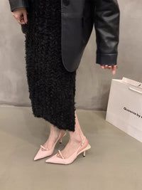 2026 Summer Bow One-Strap Thin Heel Sandals, Sweet Backless Single Shoes, New Arrival