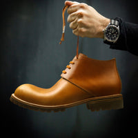 Work Boots Men's Short Boots Genuine Leather Handmade Retro